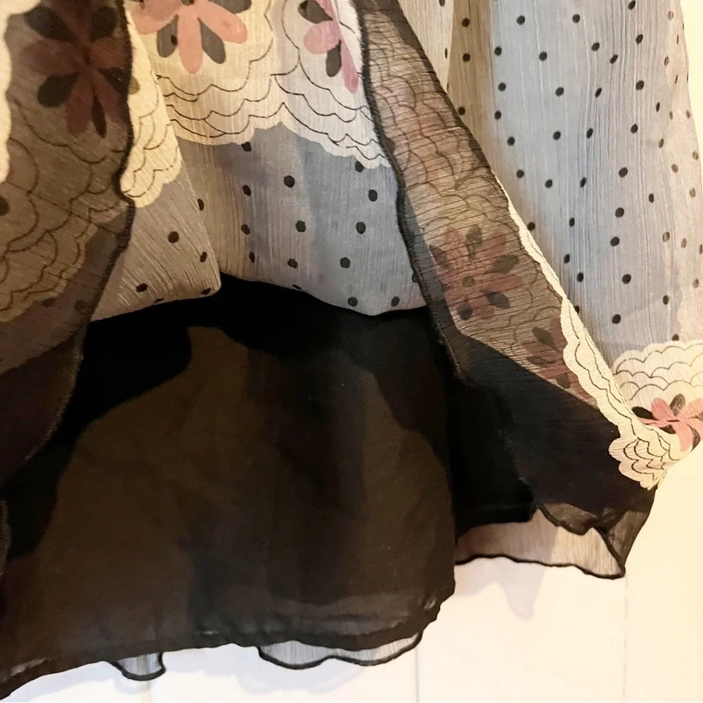 Vintage Smart Set Grey Black and Pink Strapless Dress. Size Large. - Picture 4 of 10